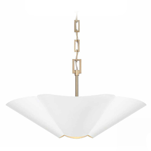 Capital Lighting Capital Lighting Maeve Matte Brass & White Pendant Light with Scalloped Shade 355443RE