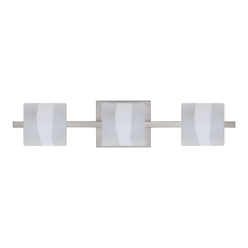 Modern Bathroom Light Frosted Glass Satin Nickel by Besa Lighting