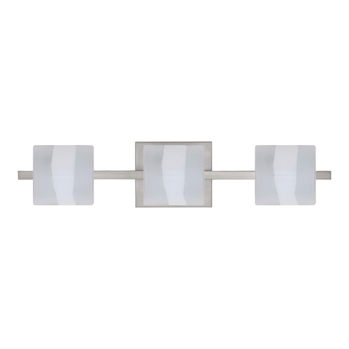 Besa Lighting Modern Bathroom Light Frosted Glass Satin Nickel by Besa Lighting 3WS-787399-SN