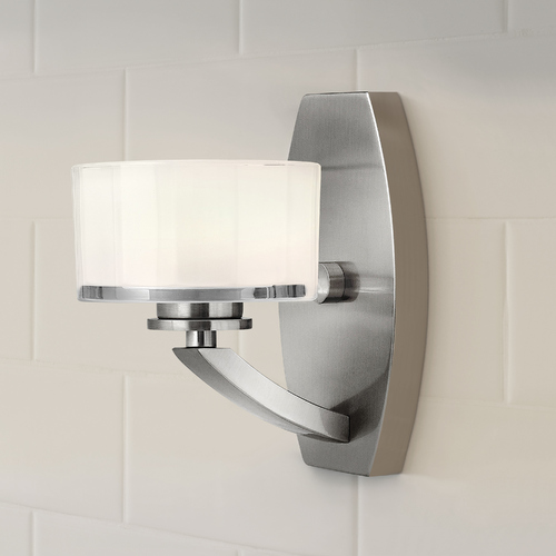 Hinkley Sconce with White Glass in Brushed Nickel by Hinkley Lighting 5590BN