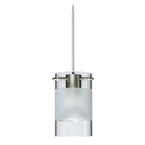 Besa Lighting Scope Frosted Glass Satin Nickel Mini-Pendant Light