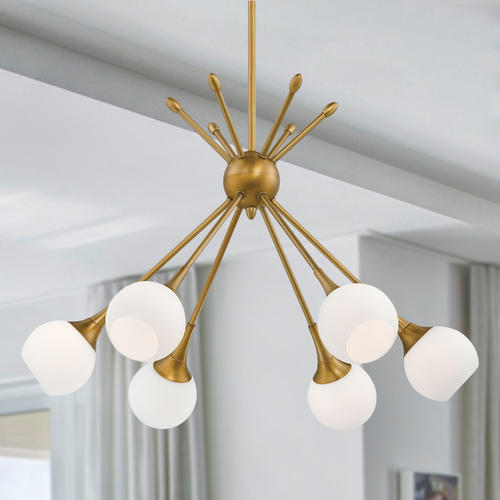 Pontil 6-Light Chandelier in Honey Gold by George Kovacs