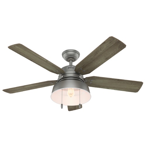 Hunter Fan Company Mill Valley 52-Inch Outdoor Fan in Matte Silver by Hunter Fan Company 59308