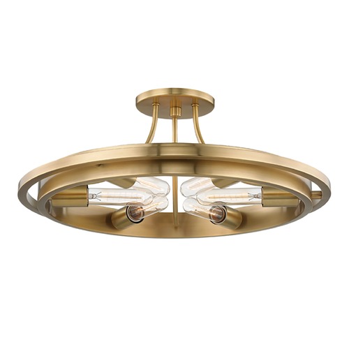 Chambers Aged Brass Semi-Flush Mount by Hudson Valley Lighting
