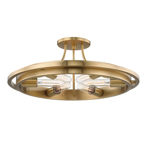 Hudson Valley Lighting Chambers Aged Brass Semi-Flush Mount by Hudson Valley Lighting 2721-AGB