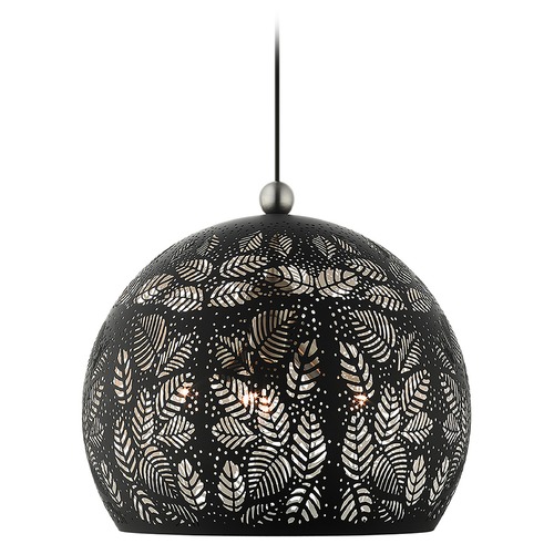 Livex Lighting Livex Lighting Pendant Light in Black with Brushed Nickel Accents 49543-04