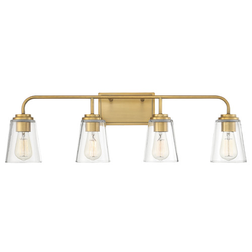 32-Inch Vanity Light in Natural Brass by Meridian