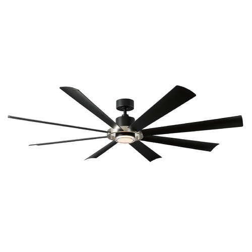Modern Forms by WAC Lighting Aura 72-Inch LED Smart Fan in Brushed Nickel & Black by Modern Forms FR-W2303-72L-BN/MB