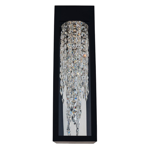 Allegri Crystal Esterno Cristallo Matte Black & Chrome LED Outdoor Wall Light