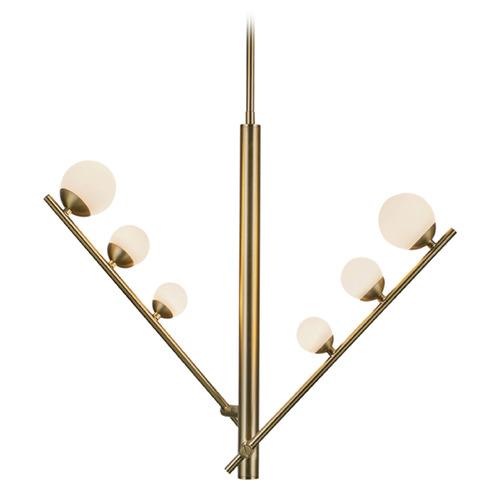 Kuzco Lighting Juniper Brushed Gold LED Pendant Light with Globe Shade