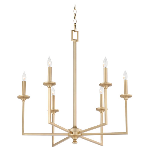 Quorum Lighting Eldorado Aged Brass Chandelier by Quorum Lighting 6005-6-80