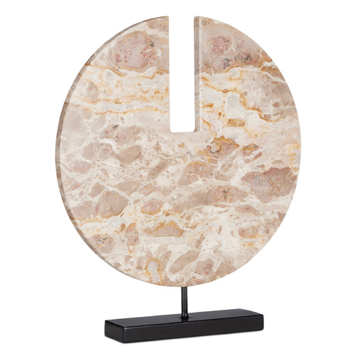 Currey and Company Anu Natural Marble & Black Sculpture