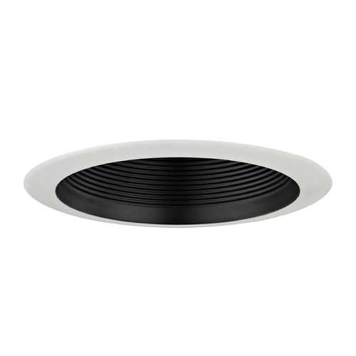 Recesso Lighting by Dolan Designs Black Baffle PAR30 Shower Trim for 6-Inch Recessed Housings T606B-WH