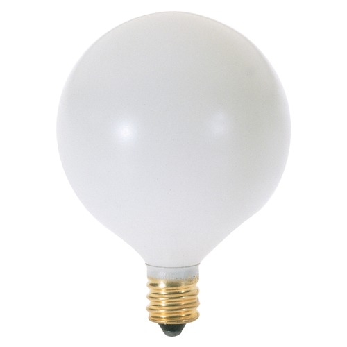 Satco Lighting 40W Satin White G16.5 Candelabra Base Bulb by Satco Lighting S3754