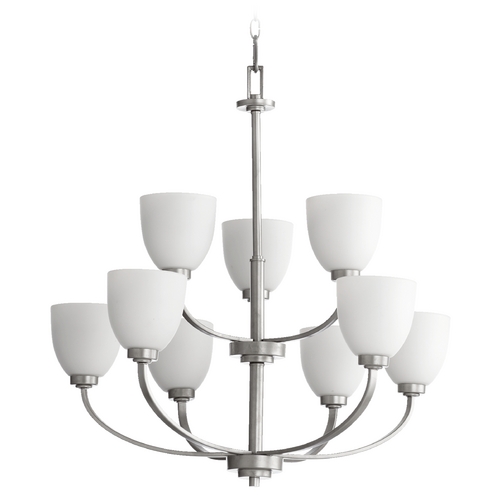 Reyes Classic Nickel Chandelier by Quorum Lighting