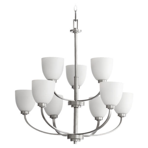 Quorum Lighting Reyes Classic Nickel Chandelier by Quorum Lighting 6060-9-64