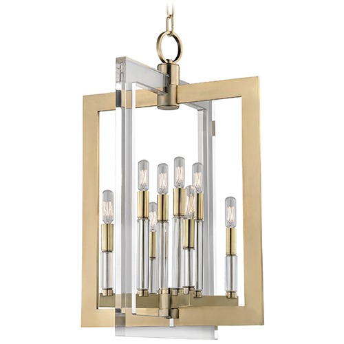 Wellington 8-Light Pendant in Aged Brass by Hudson Valley Lighting