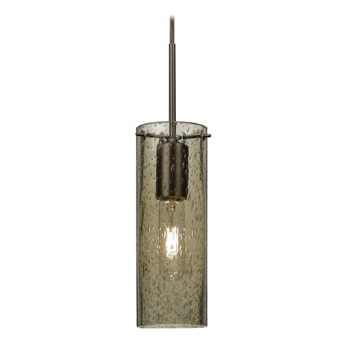 Brown Seeded Glass Mini-Pendant Light Bronze Juni by Besa Lighting