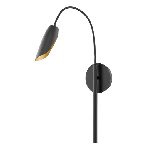 Bowery Large Swing Arm Wall Light in Black & Brass by Fredrick Ramond