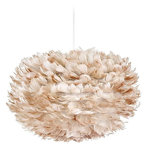 UMAGE UMAGE White Pendant Light with Light Brown Feather Shade 3006_4007