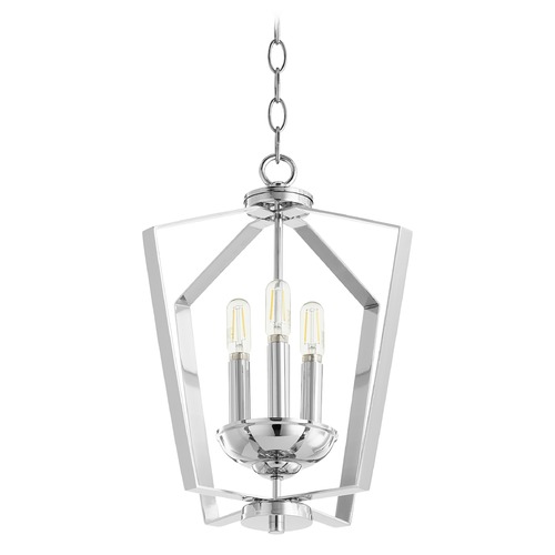 15.5-Inch High Open Lantern Pendant in Chrome