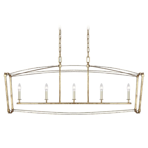 Thayer 49-Inch Linear Chandelier in Antique Gild by Visual Comfort Studio