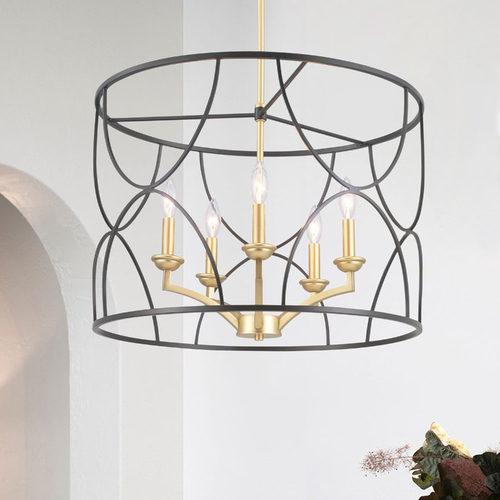 Progress Lighting Landree Black Chandelier by Progress Lighting P400178-031