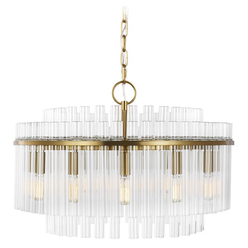 Chapman & Meyers 12-Light Beckett Burnished Brass and Glass Chandelier by Visual Comfort Studio