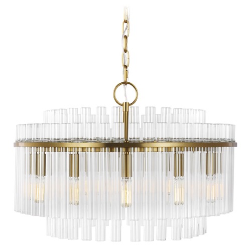 Visual Comfort Studio Collection Chapman & Meyers 12-Light Beckett Burnished Brass and Glass Chandelier by Visual Comfort Studio CC12812BBS