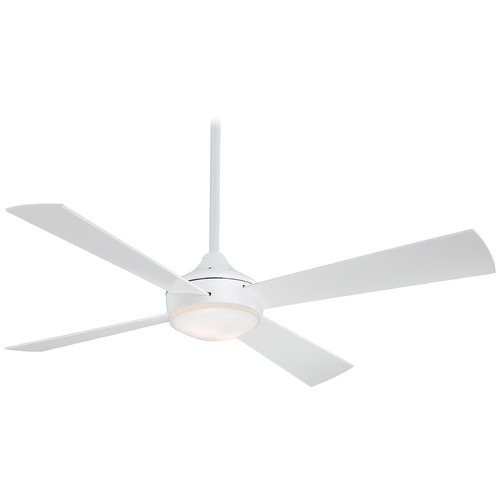 Minka Aire Aluma 52-Inch LED Fan in Flat White with White Blades and Light Kit F521L-WHF