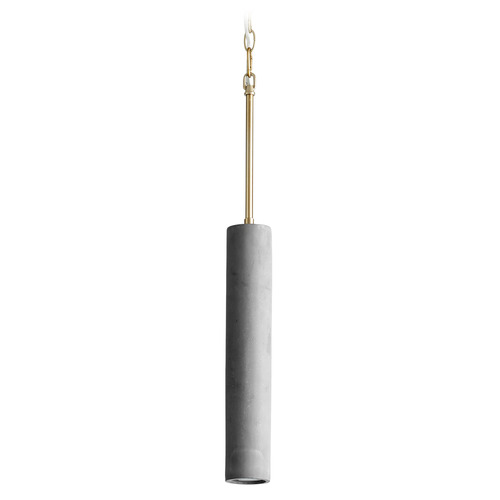 Totem 2.75-Inch LED Pendant in Gray & Aged Brass by Oxygen Lighting
