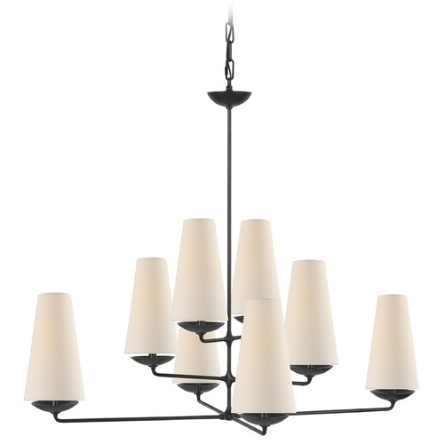 Aerin Fontaine Offset Chandelier in Aged Iron by Visual Comfort Signature