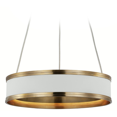 Visual Comfort Signature Collection Chapman & Myers Connery Pendant in White & Brass by VC Signature CHC1611WHT