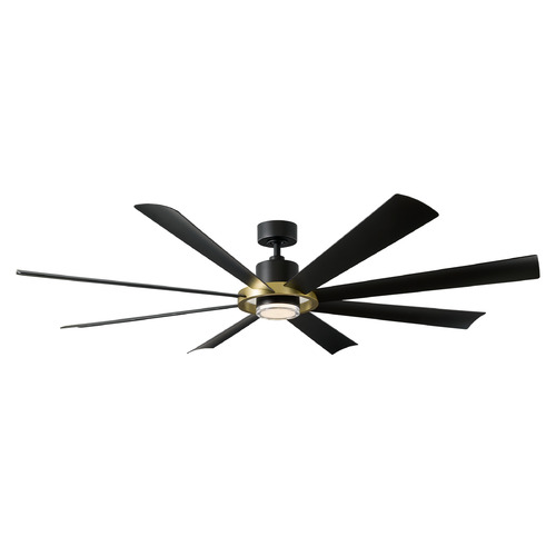 Modern Forms by WAC Lighting Aura 72-Inch LED Smart Fan in Soft Brass & Matte Black by Modern Forms FR-W2303-72L-SB/MB