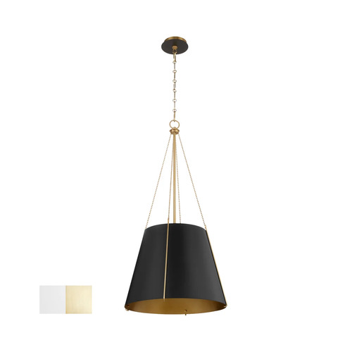 Denise Studio White & Aged Brass Pendant with by Quorum Lighting