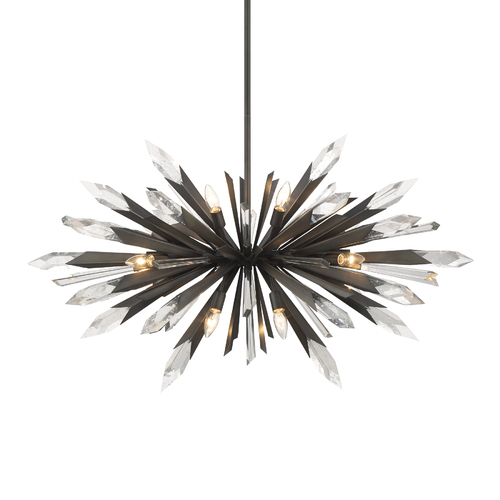 Elsa 12-Light Crystal Pendant in Midnight Graphite by Metropolitan Lighting