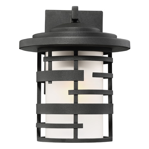 Lansing Textured Black Outdoor Wall Light by Satco Lighting