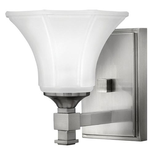 Hinkley Sconce with White Glass in Brushed Nickel by Hinkley Lighting 5850BN