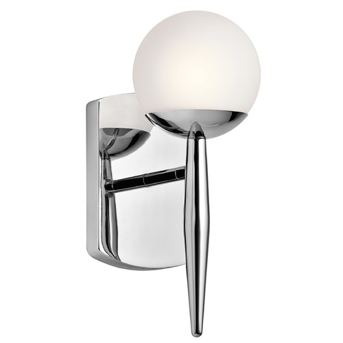 Kichler Lighting Jasper Wall Sconce in Chrome with White Glass 45580CH