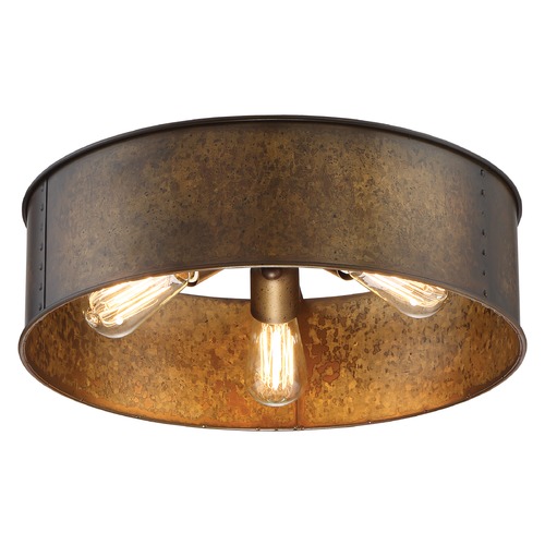 Kettle Weathered Brass Flush Mount by Nuvo Lighting