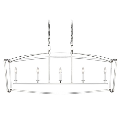 Visual Comfort Studio Collection Thayer Polished Nickel Chandelier by Visual Comfort Studio F3326/5PN