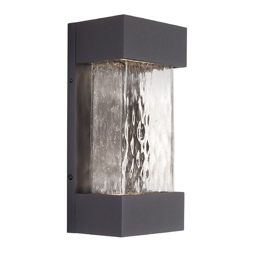 Kuzco Lighting Modern Graphite LED Outdoor Wall Light with Art Glass 3000K 1210LM by Kuzco Lighting EW7012-GH