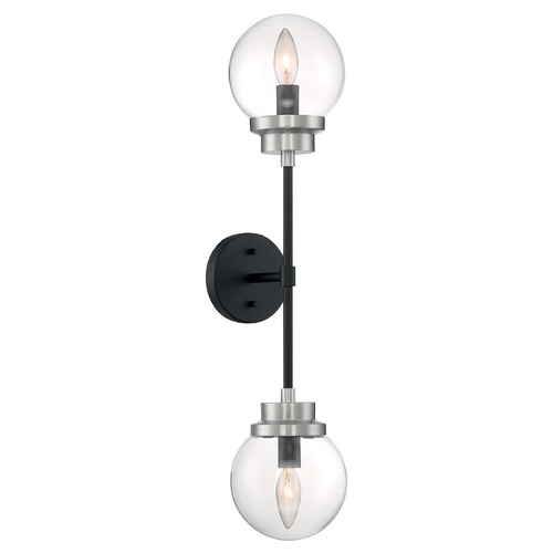 Satco Lighting Axis Matte Black & Brushed Nickel Accents Sconce by Satco Lighting 60/7132