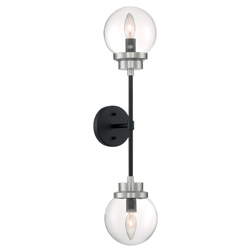 Axis Matte Black & Brushed Nickel Accents Sconce by Satco Lighting