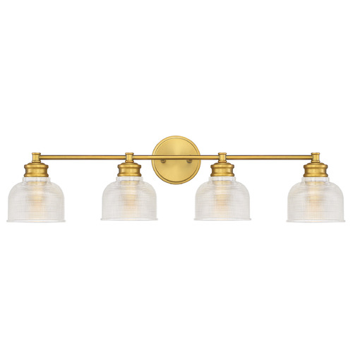 32-Inch Bathroom Light in Natural Brass by Meridian