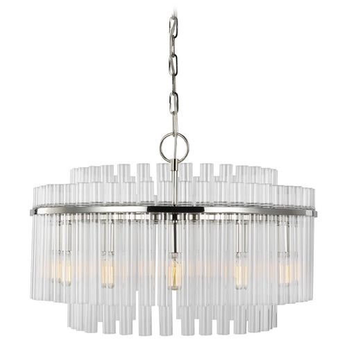 Chapman & Meyers 12-Light Beckett Polished Nickel and Glass Chandelier by Visual Comfort Studio