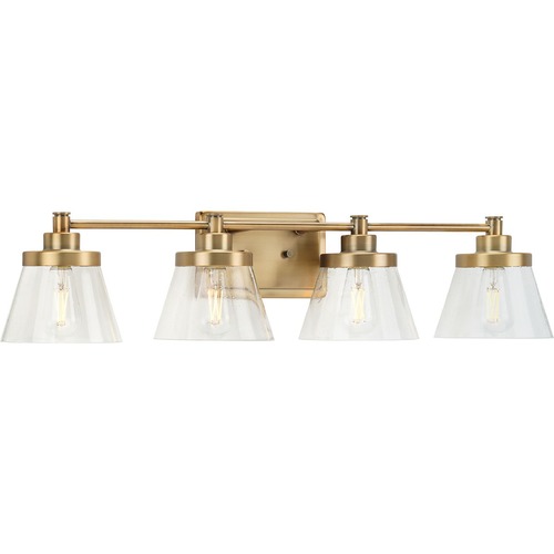 Hinton 33.50-Inch Bath Light in Vintage Brass by Progress Lighting