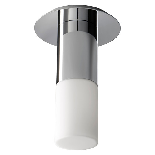 Pilar Small Glass Ceiling Mount in Polished Nickel by Oxygen Lighting
