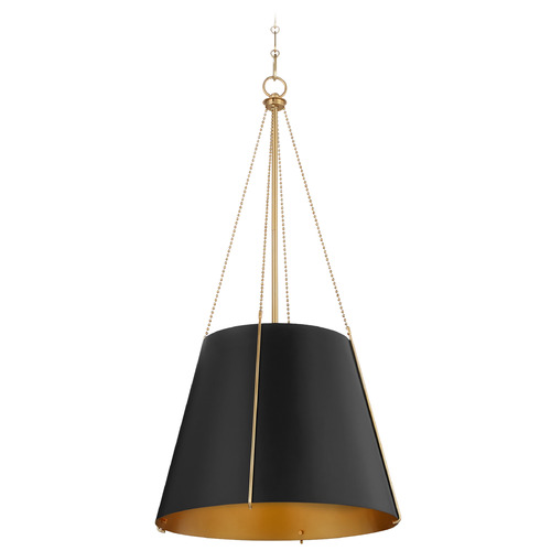 Quorum Lighting Denise Matte Black & Aged Brass Pendant with by Quorum Lighting 862-3-5980