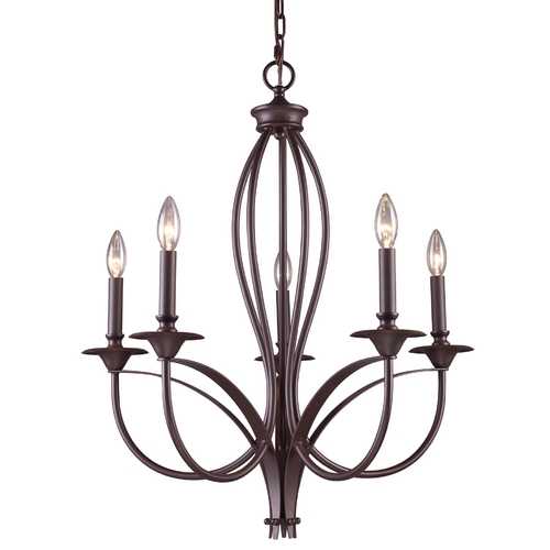 Elk Lighting Chandelier in Oiled Bronze Finish 61032-5